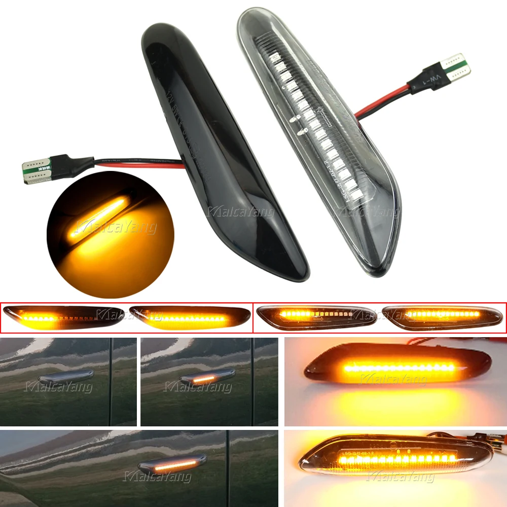Dynamic LED Turn signal light Side Marker For BMW E60 E61 E90 E91 E87 E83 E84 E88 E92 E93 E82 E46 1 3 5 series x1 x3 2004-2010