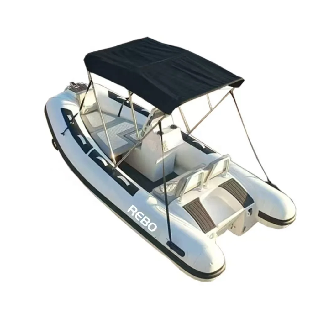 Double Deep Hull  Sport 11.8ft RIB 360 Aluminum Hull Hypalon/PVC Rigid Inflatable White RIB Boat For Fun
