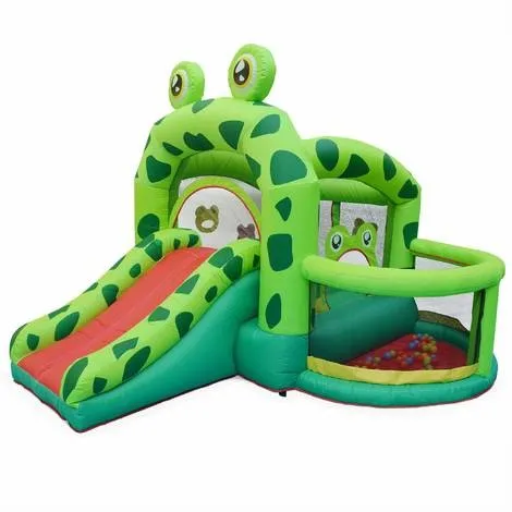 
Commercial rental high quality PVC cute Tiger head inflatable trampoline with slide for kids and adult 