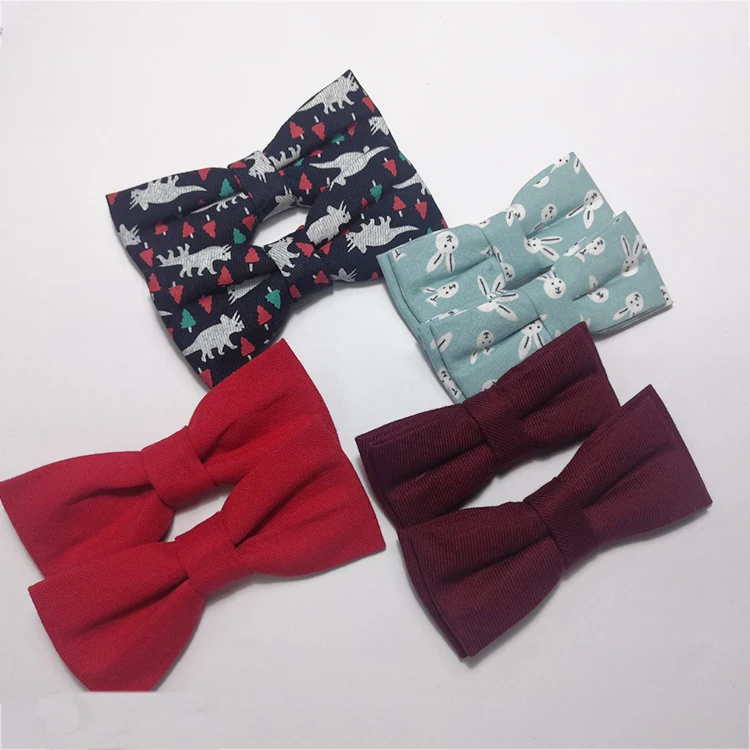 2021support custom Korean version of simple light blue creative cute bunny print printed bow tie scrunchies