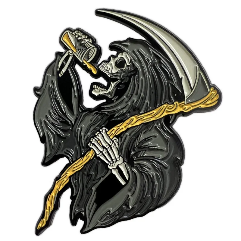 Personalized Metal Crafts Design Baseball cap pin Own Metal Logo Brooches Custom Grim Reaper Enamel Pin Hat Pins