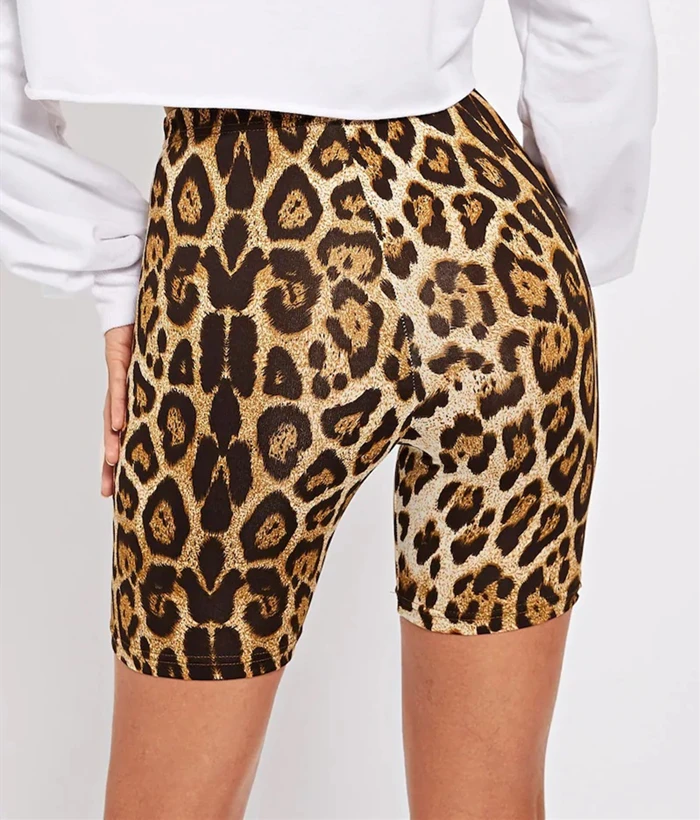 fashionable leopard print workout shorts athletic wear for women gym shorts leggings