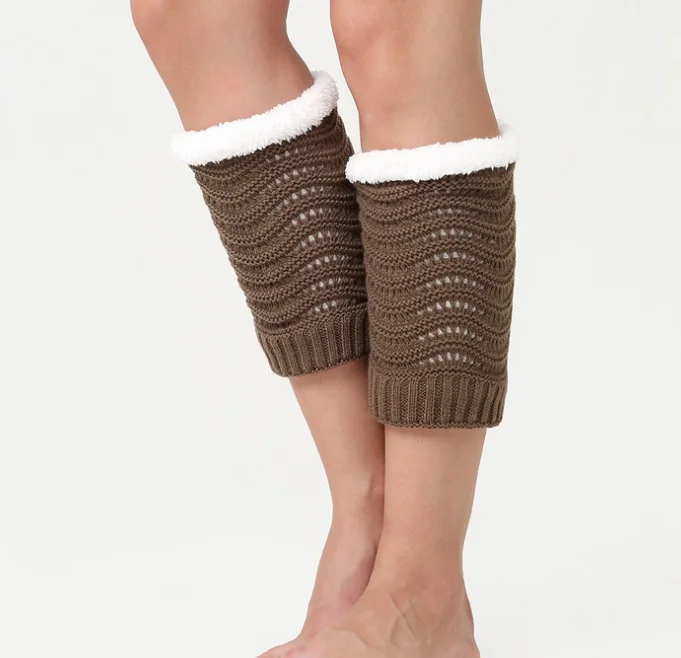 2020 Hot winter knit thicken plus velvet girls leg warmers