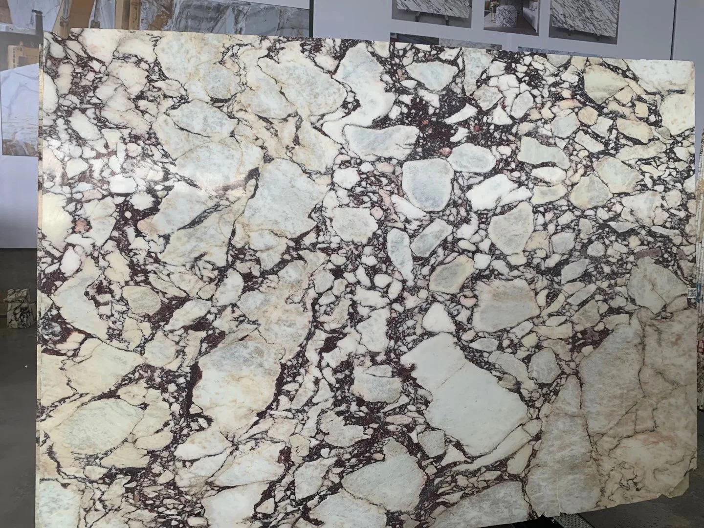 Best Quality Italy Calacatta Viola White Marble Purple Vein Slabs Price For Benchtop And Countertop