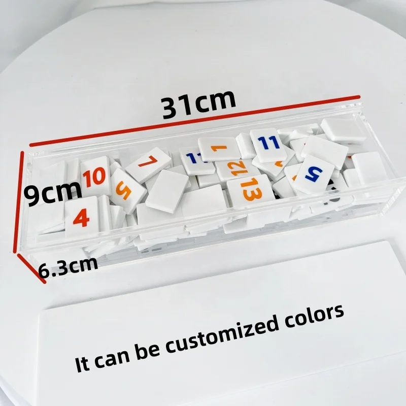 custom sublimation blank dominoes table tiles game lucite acrylic mahjong set rummy rack