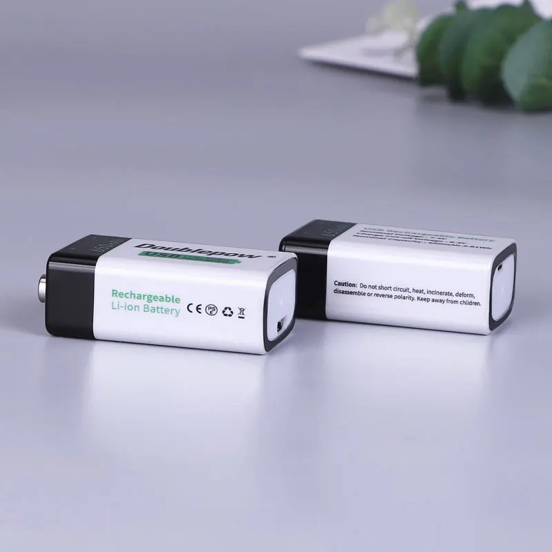 Doublepow 9V Micro USB Li-Ion Rechargeable 650mah 9V Battery packs For Home Appliances