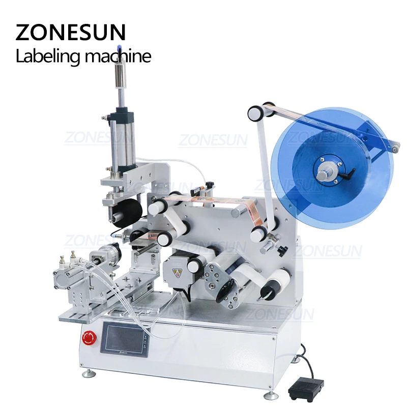 ZONESUN ZS-TB805 стеклянная банка наклейка Квадратная бутылка воды рукав Полуавтоматическая круглая пластиковые банки Зажигалка