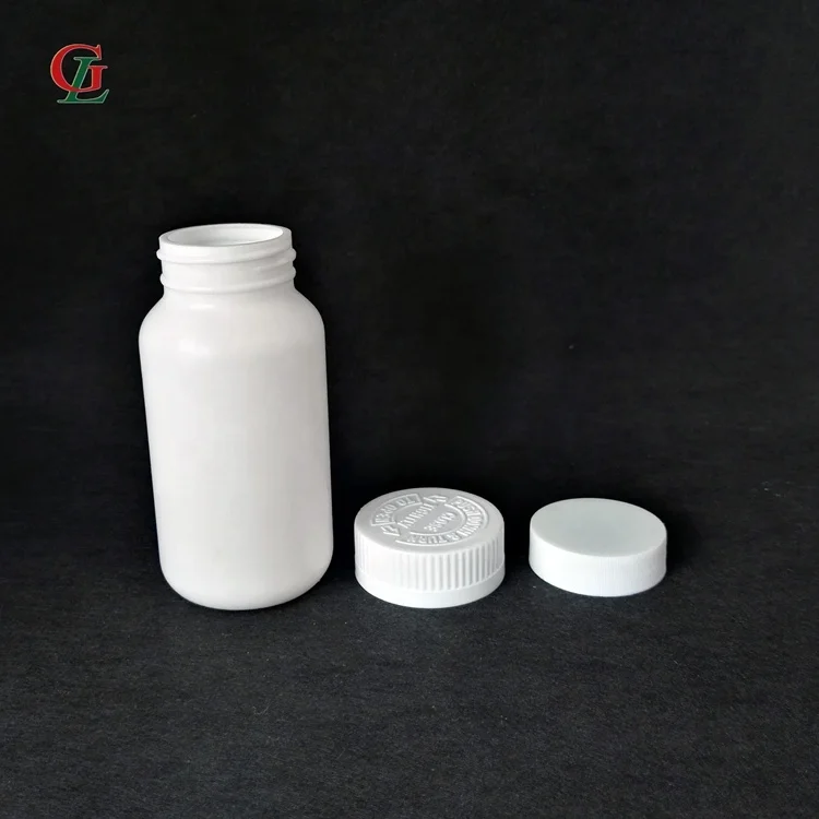 150CC PE white plastic pill bottles medical plastic container pharmaceutical capsule bottle with screw CRC cap & HIS liner