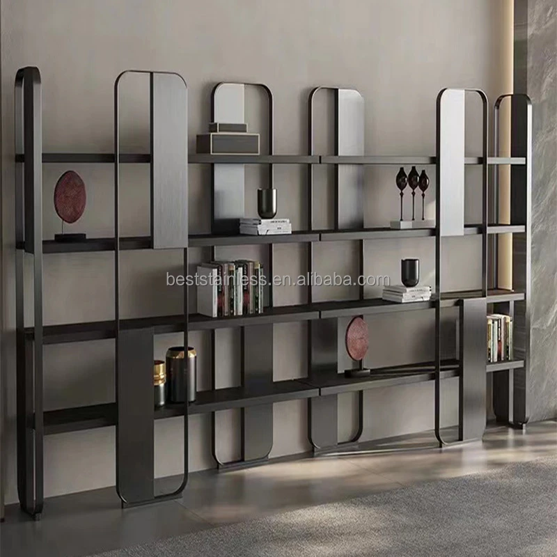 Modern design luxury high quality display shelf hot selling book rack stainless steel book shelf modern