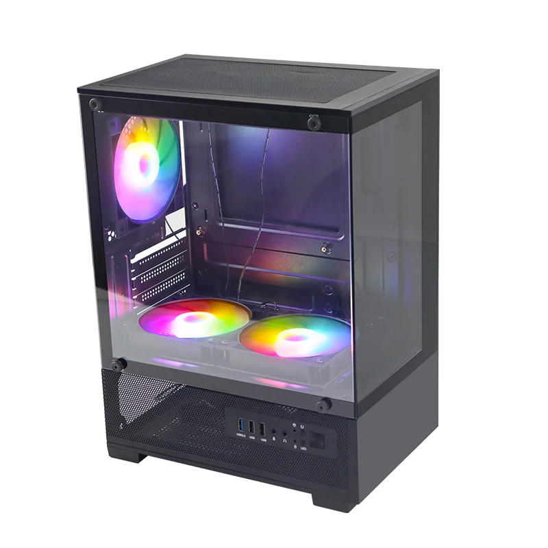 ChoiyanCustom M-ATX корпус для компьютера из закаленного стекла, оконный ПК, игровой чехол для компьютера, настольные