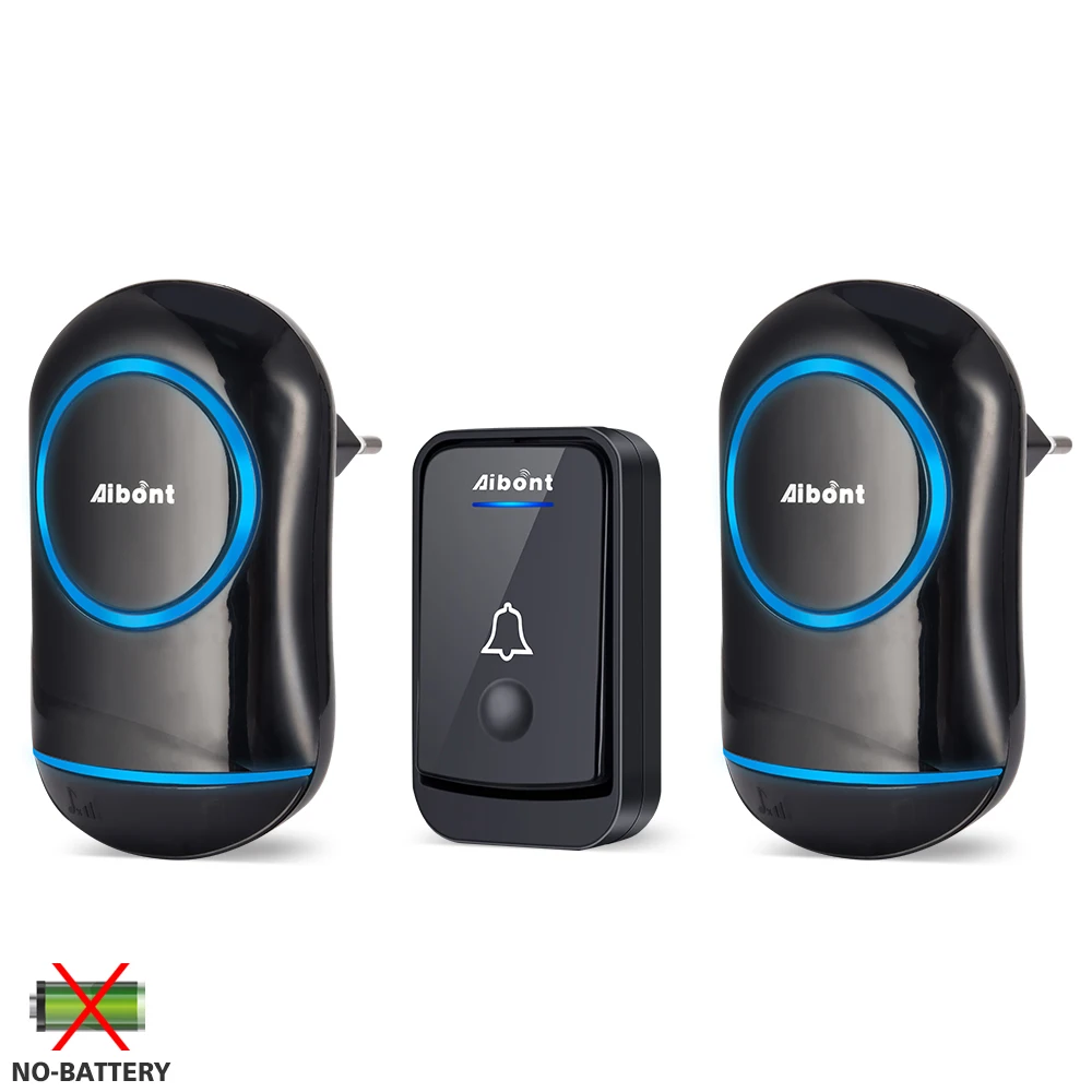 Wireless No Battery Operated Doorbell 200m No Battery Bell Push Button Kinetic Design