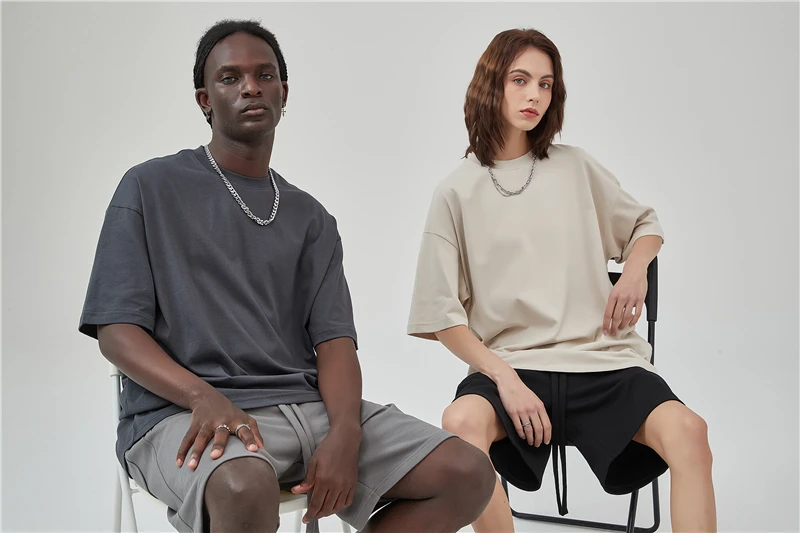 men and woman custom wholesale bulk oversize oversized cotton t-shirt  blank t-shirts man t shirt 2024 New
