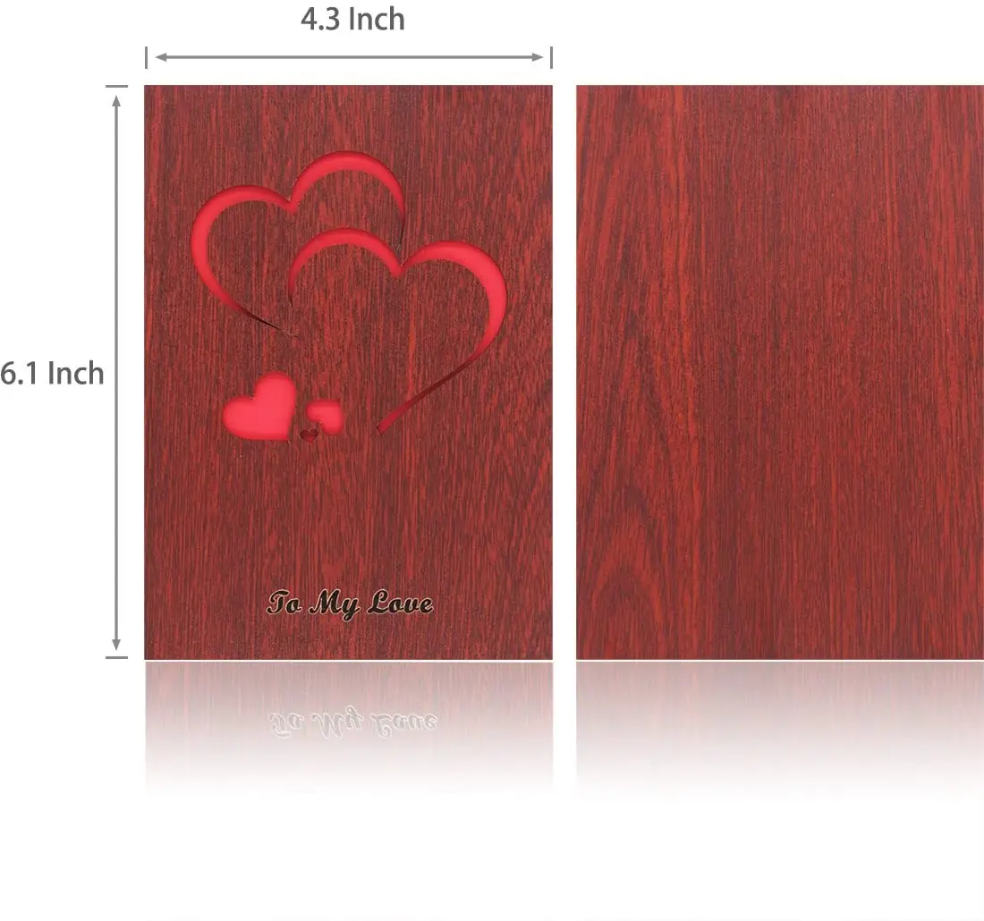 Custom Pop Up Wood Valentine Invitation Birthday Cards Girls Kids Birthday Invitations Wood Greeting Gift Card Laser Cut