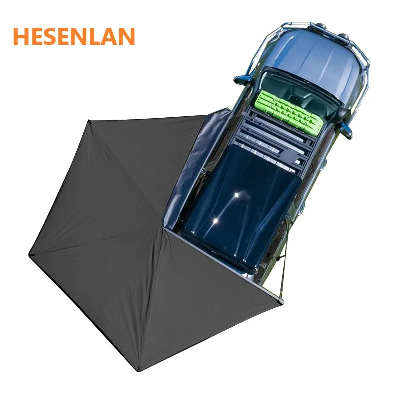 2024 Hesenlan SY02 OEM Outdoor 1-3 Person Polycotton  Travelling Foldable Car Truck Camping Soft Shell Roof Top Tent