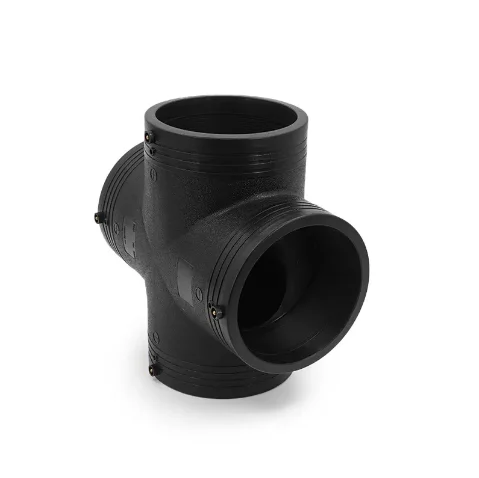 Supply ISO4427 standard hdpe pipe fittings cross joint electrofusion DN 110 PN16 SDR11 cross tee