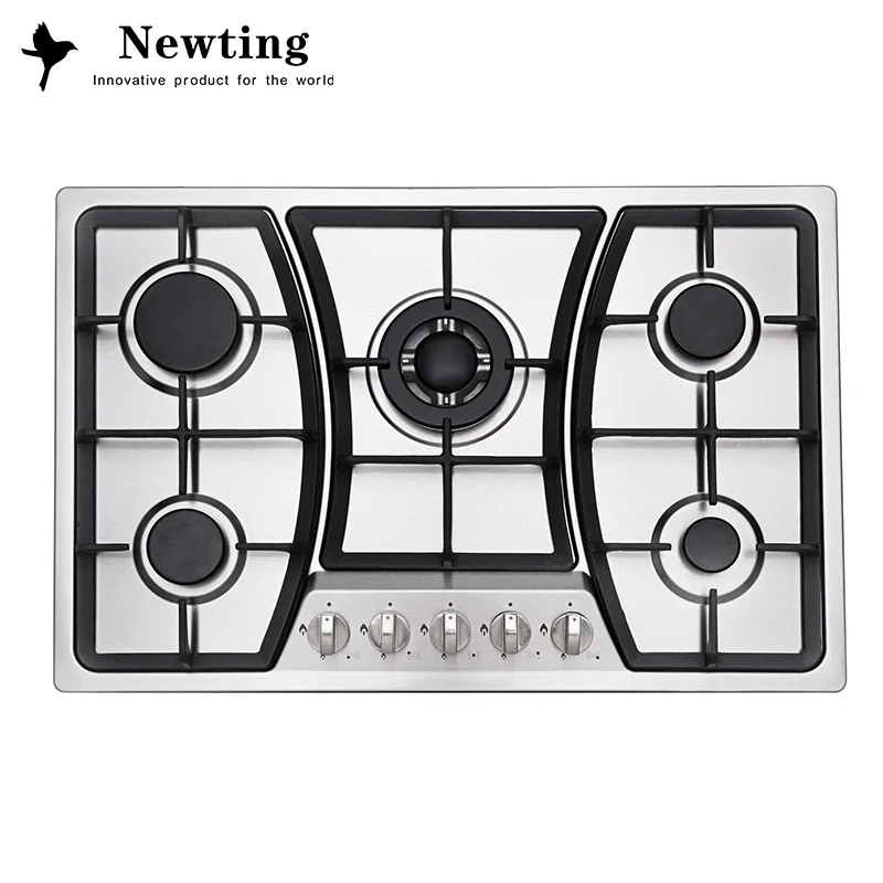
Modern Kitchen 5 Burners Stainless Steel Panel Built-in Gas Stove Gas Cooktop 