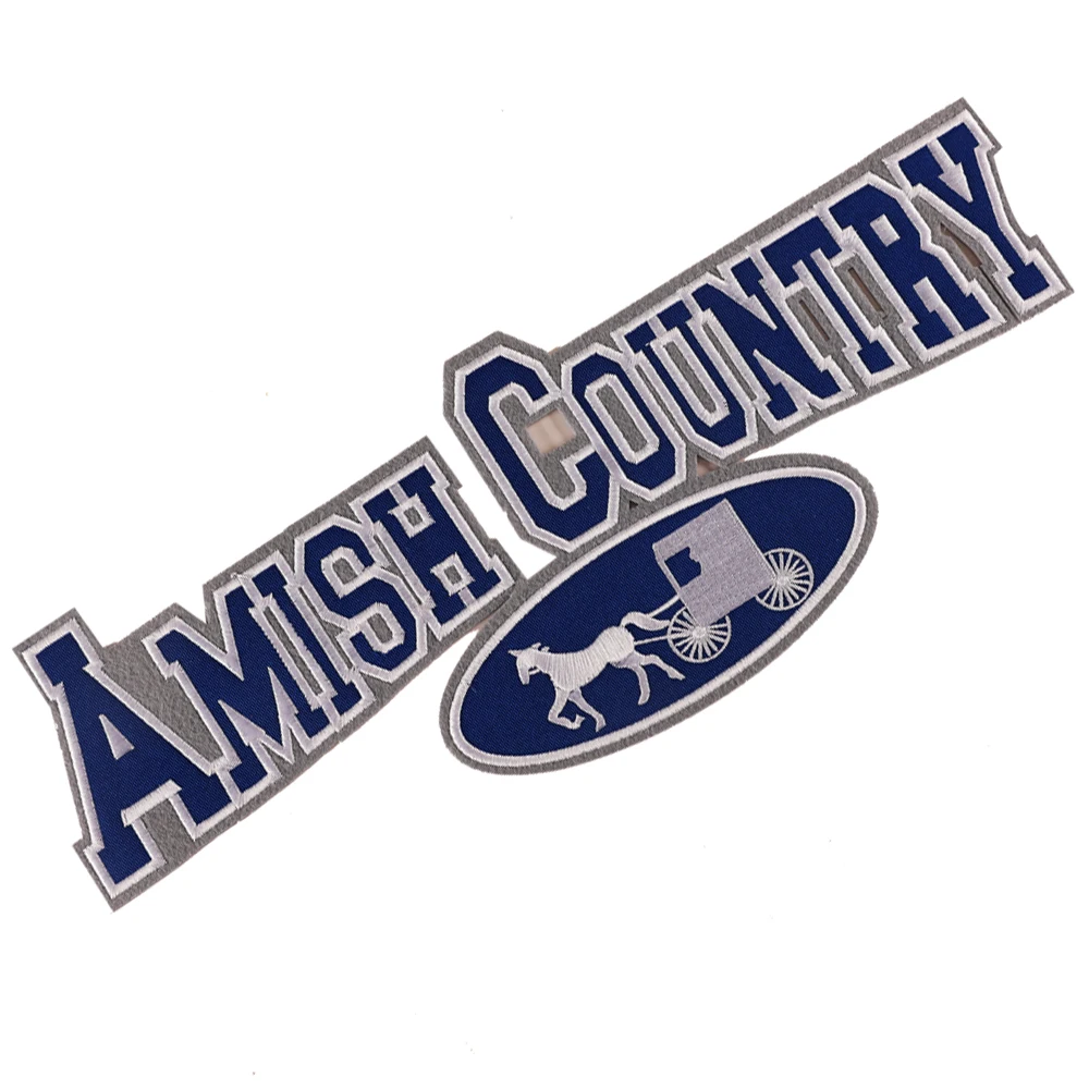 Custom applique embroidery patches twill fabric 1908 number shield patches for T shirt