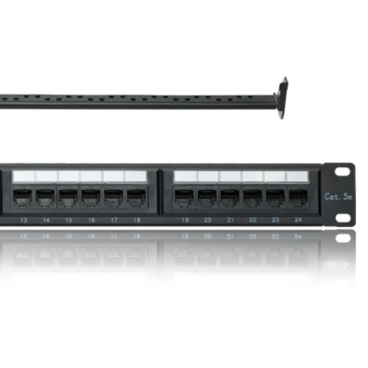  19 дюймов UTP FTP RJ45 1U 2U CAT5e патч-панель 24 порта cat6 с трапецеидальных