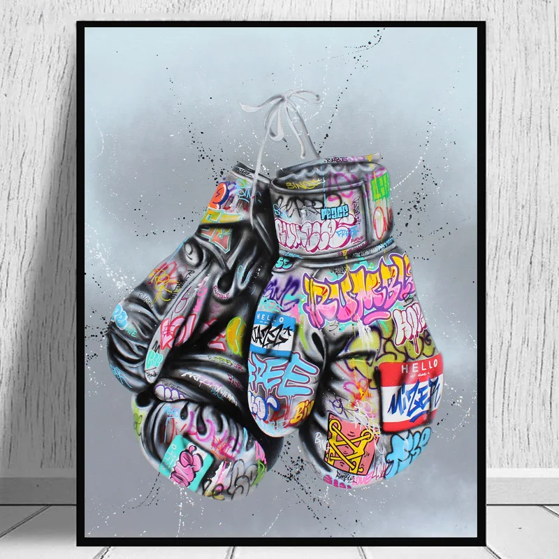 
Boxing Graffiti Art Posters and Prints on The Wall Canvas Painting Street Wall Art Picture for Living Room Home Decor 