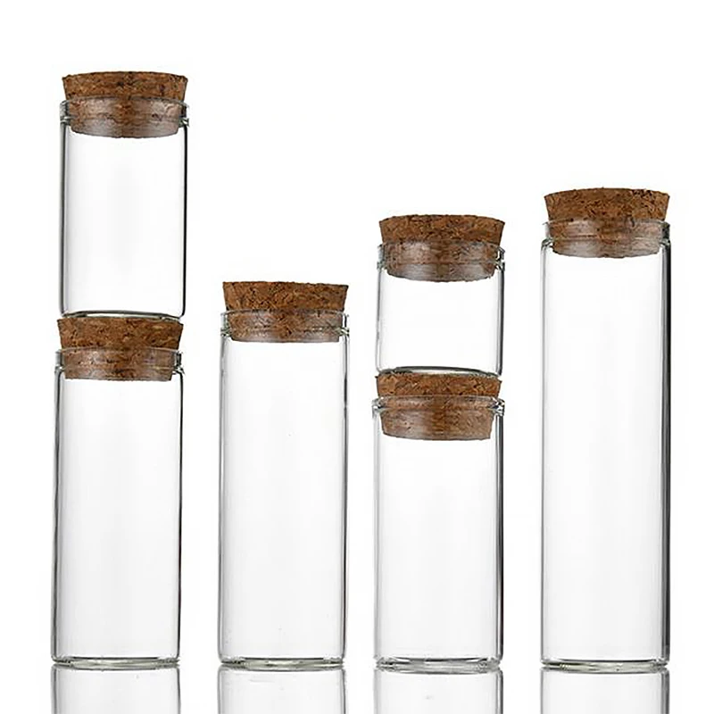 Wholesale Borosilicate 30ml 40ml 50ml 60ml 80ml 100ml Clear Tubular Vial Glass Test Tube Vial With Cork Stopper
