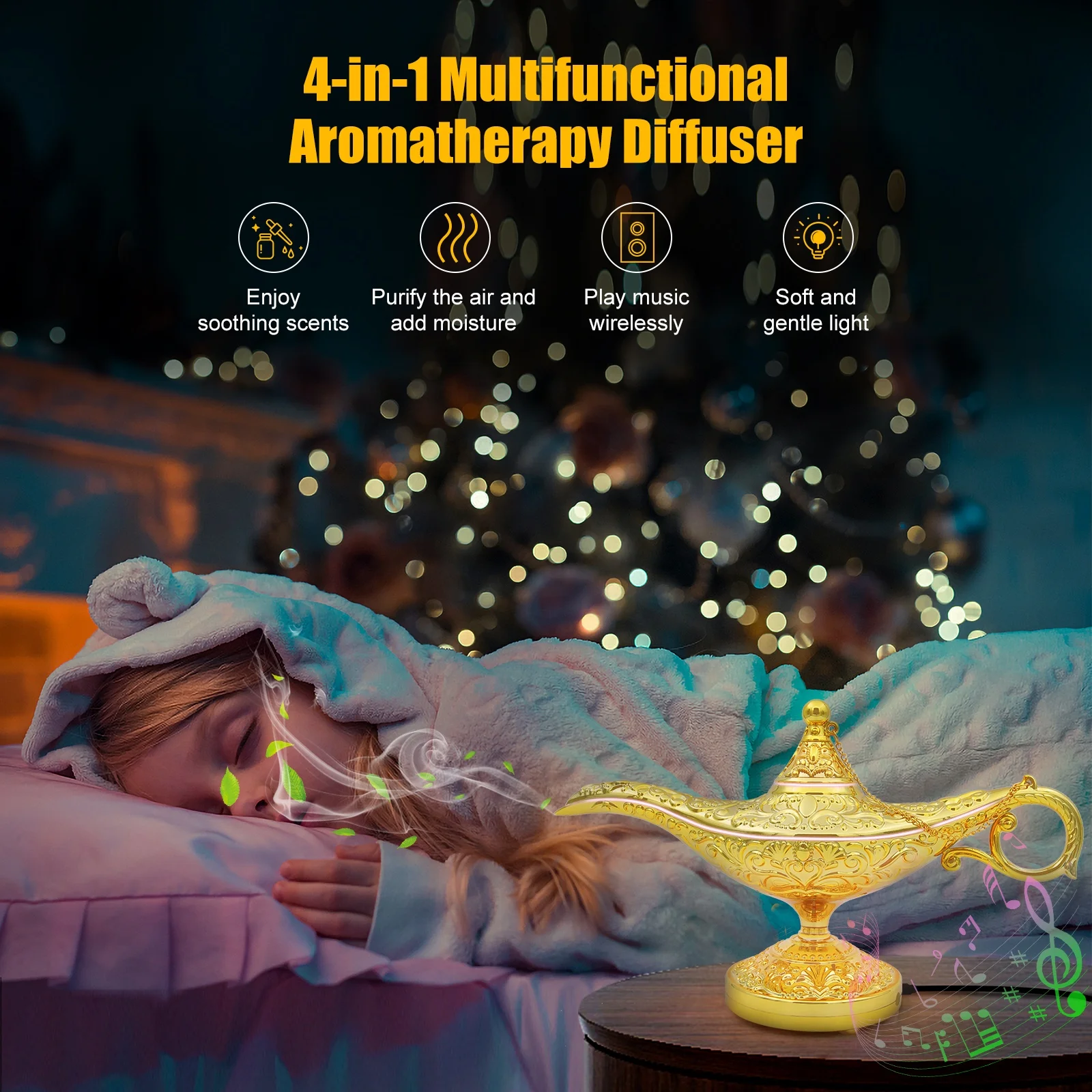 Genie Magic Lamp Diffuser Air Aroma Diffuser Humidifier For Home USB Aromatic Diffuser