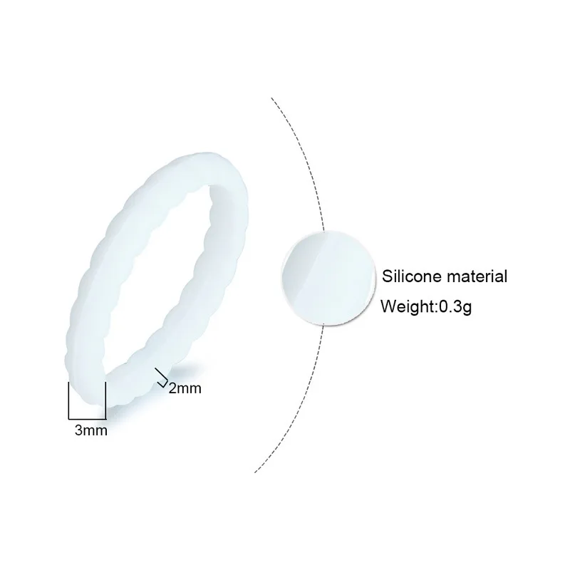 Medical Grade Logo Custom Silicone Rubber Finger Wedding Rings For Women