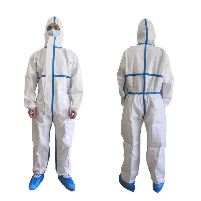 Guardwear OEM Hazard Suit Pp Non Woven Protective Gown Coverall Type 5/6  Ppe Isolation Protective Clothing