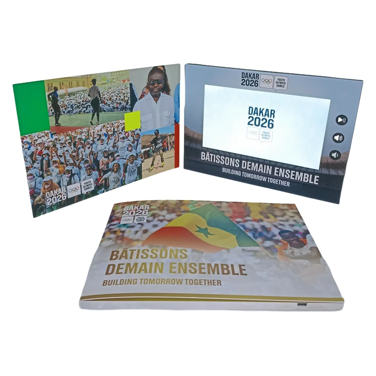 2023 Factory Price Advertising Video Book Custom Printing Digital Screen Lcd Video Brochure Greeting Card for Marketing