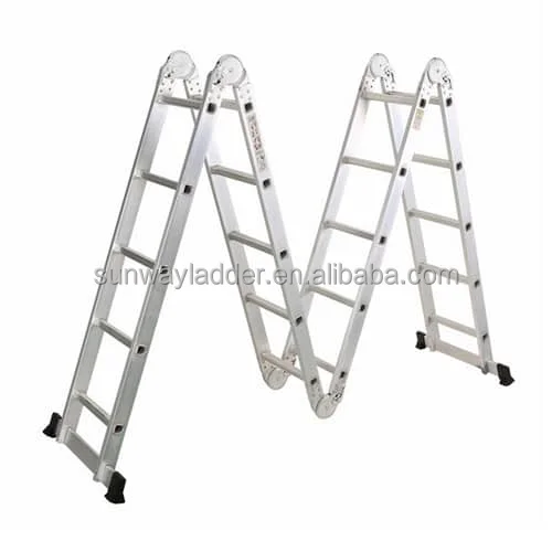 Portable Safety Multi-Functional Folding Aluminum Ladder 4*4 Step Multi-Purpose Ladder