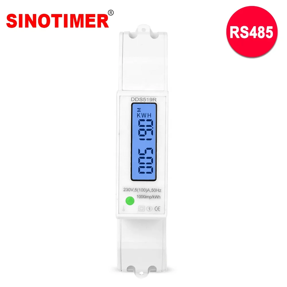Newest RS485 Mudbus 18mm Mini Size Digital Power Meter Single Phase Watt Meter DIN Rail with Backlight AC 5-100A 230V