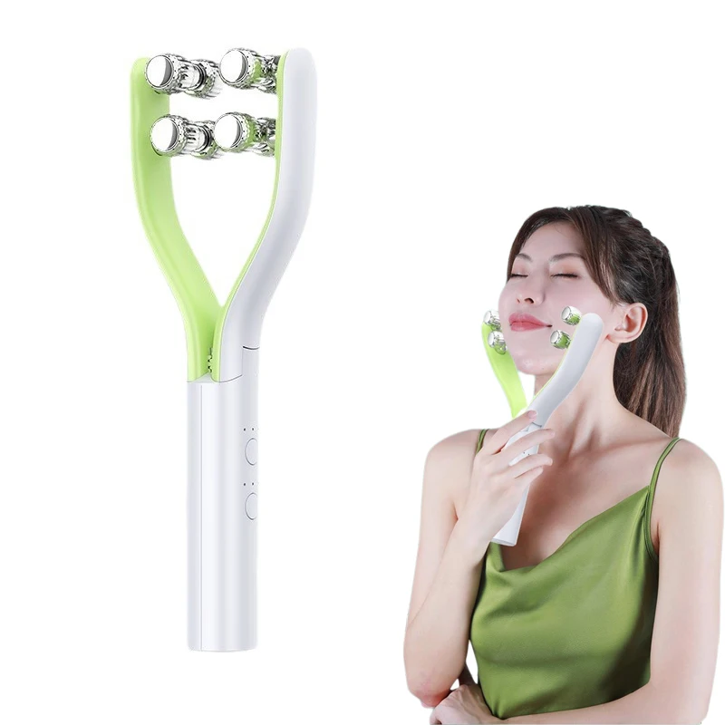 New facial dual-pulsator beauty instrument, EMS micro-current facial massage and lifting stick, smart electric skin care