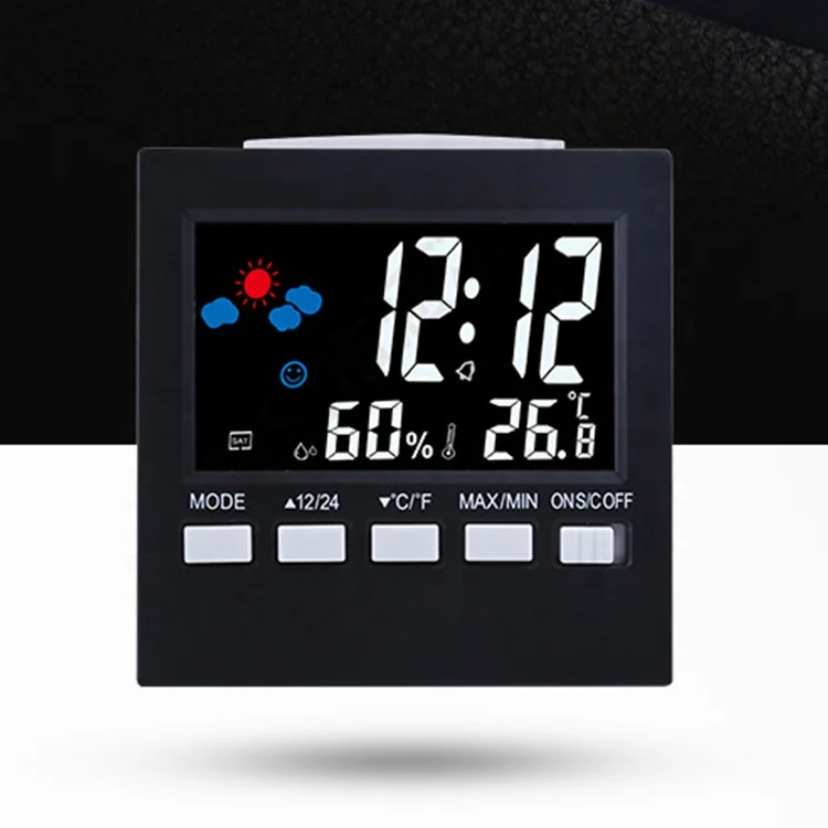 Weather station Digital Alarm clock Temperature Humidity Meter hygrometer Backlight Portable Travel Weather Channel desk Clock