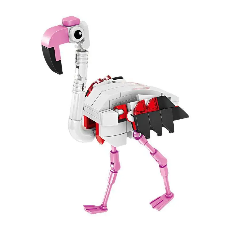 8 Pcs Set Toys Flying Animals Flamingo Mini Building Blocks Kit Brick  Model Educational Games Toys For Children