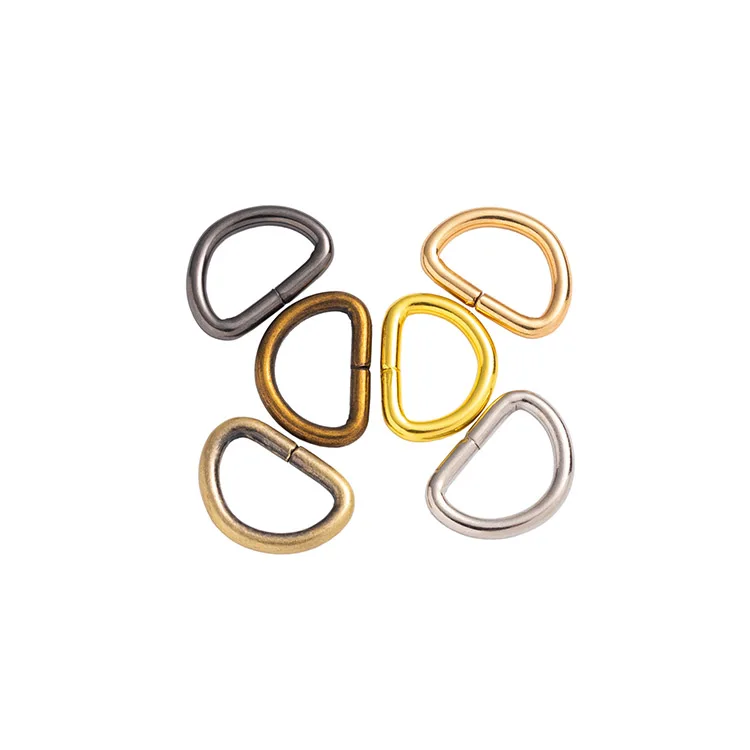 Professional Custom Wholesale Good Quality Luggage Handbag Accessories Dog Collar 10mm Metal Small D Rings Hardware Mini D Ring