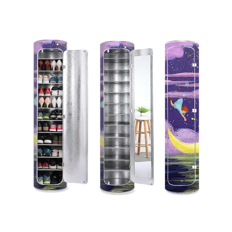 Cheap Price Modern Multi-layer 360 Revolving Cylindrical Pvc Traditional Shoe Cabinet