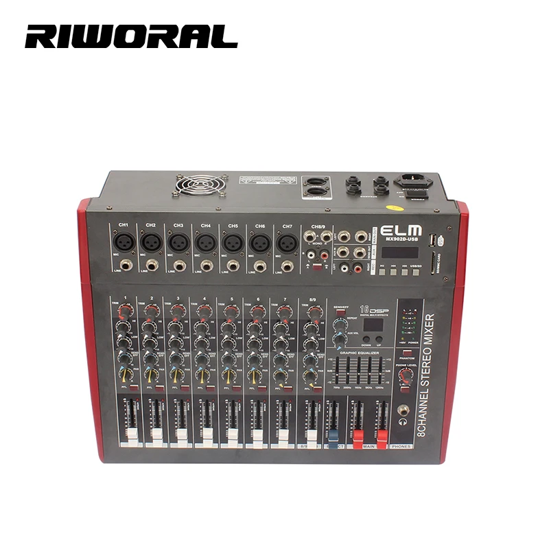 MX902 8 Channel professional sound audio power mixer usb interface controller home music karaoke