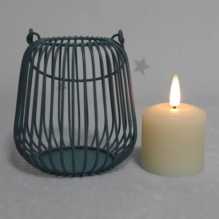 
3D bullet flame black wick real wax led candle votive 