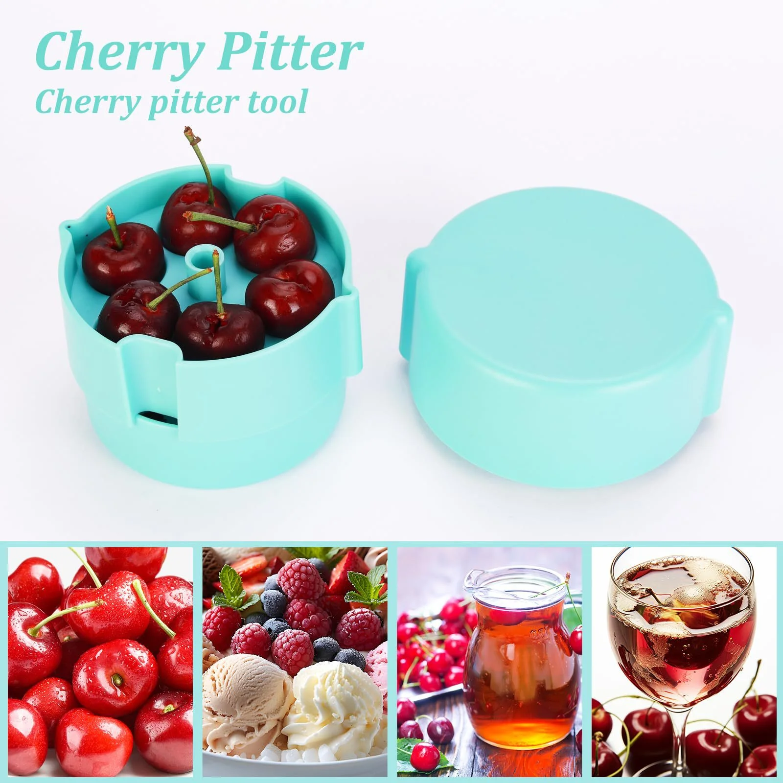 Rayshine Multi-Function Dishwasher Safe Cherry Pitter Tool Pit Remover Pits Up To 6 Cherries At Once  Cherry Pitters Tool