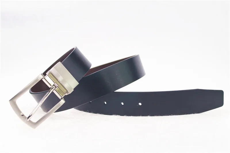 Hot Sell Reversible Pin Buckle Split leather White Black Genuine leather man belt