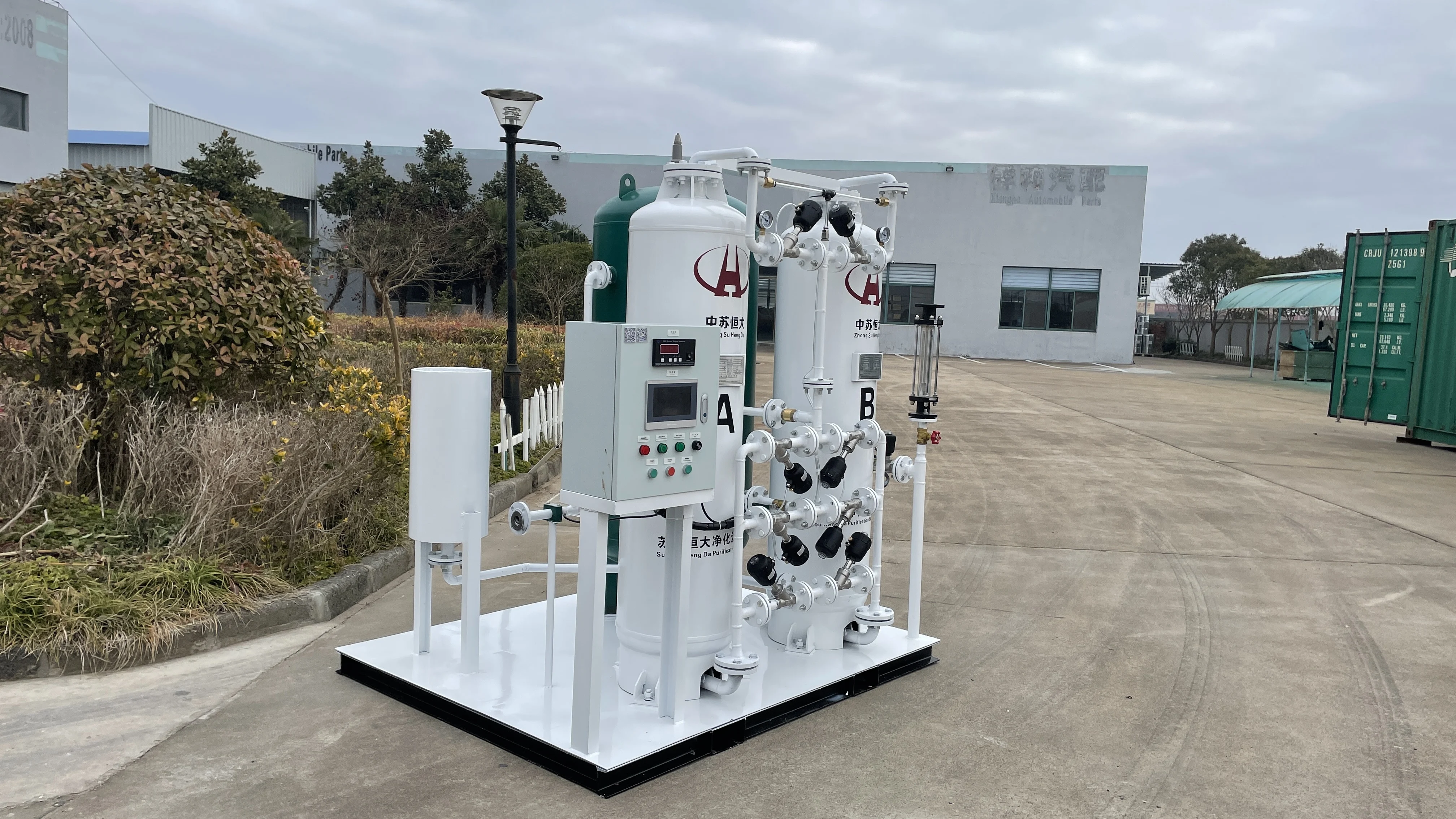 Chinese Famous Brand Siemens PLC Controlled 55Nm3/h PSA Oxygen Generator with Container