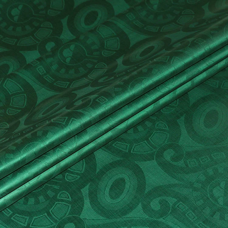 Зеленая Дамасская шадда базин богатая итальянская парча африканская одежда хлопчатобумажная ткань