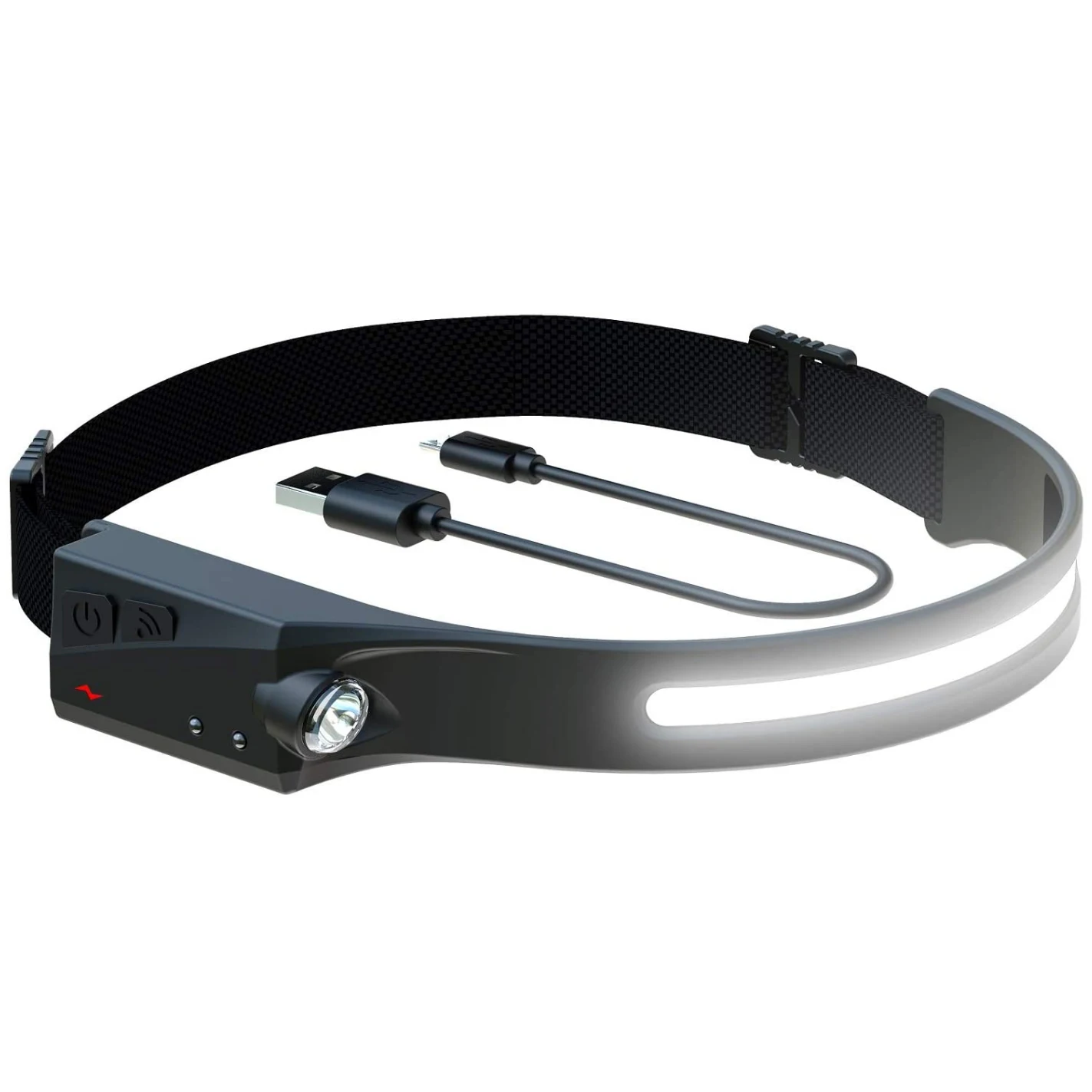 350 Lumens induction rechargeable USB mini waterproof LED wide headlamp with bike light