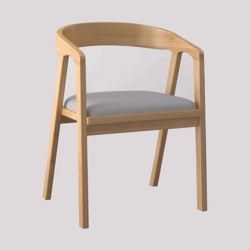 High quality Nordic solid wood dining chairs bucket chairs armrests and backrests for commercial restaurants