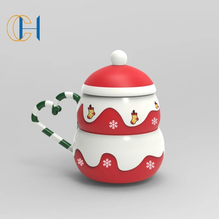 C&H 2024 Christmas Gift Set Home Dec Luxury Custom Solid Color Tulip Flower Theme Ceramic Candle Jar Container For Candle Making