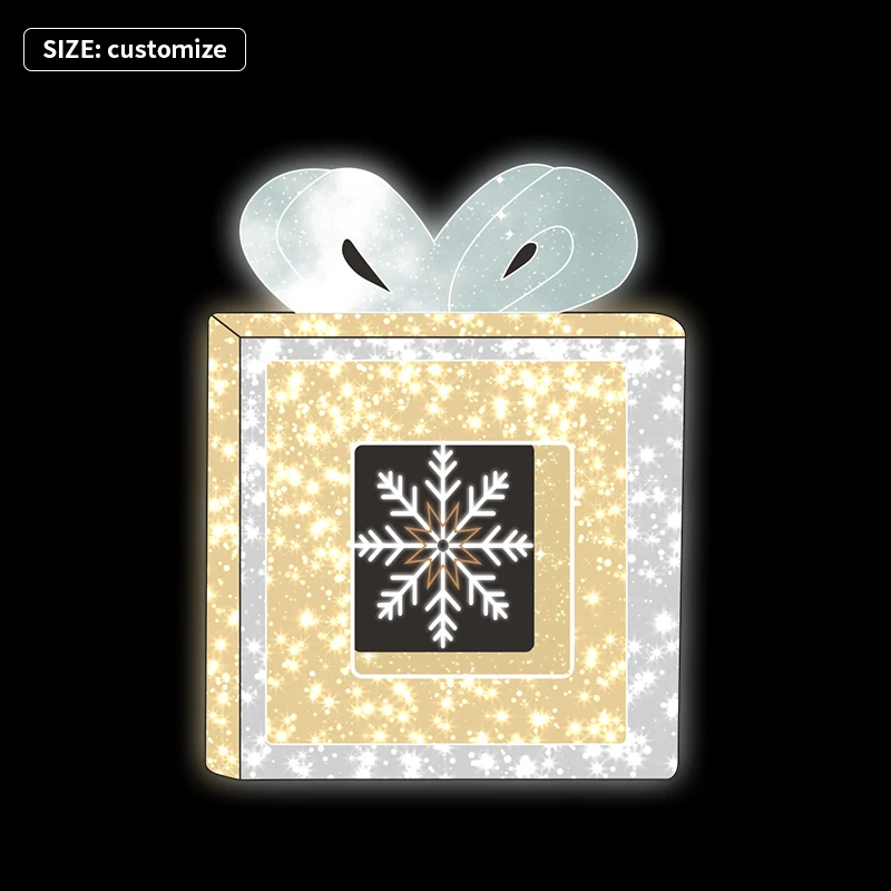 Ledemo Lighted Giant Garland Gift Box light Christmas Event Shopping Mall decoration LED Motif light for Outdoor