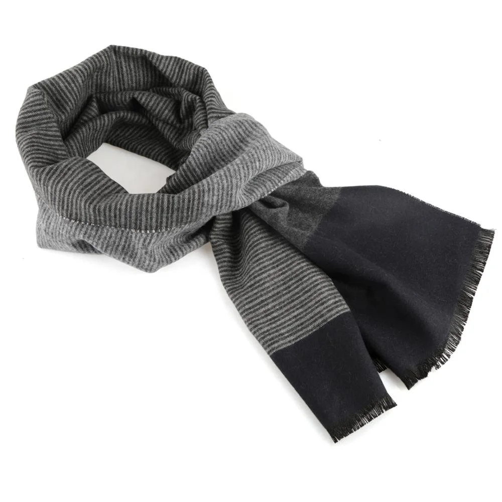 Man Fashion Handmade Winter Viscose Knitting Striped Mulfers Scarf