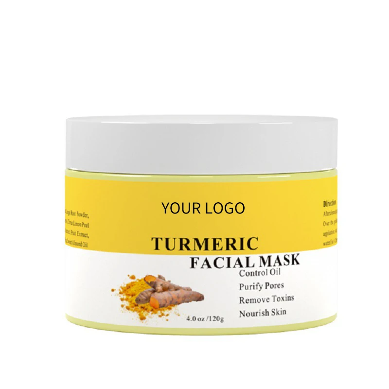 Private Label Brightening Cleansing Turmeric Face Mud Mask Facial Turmeric Mask