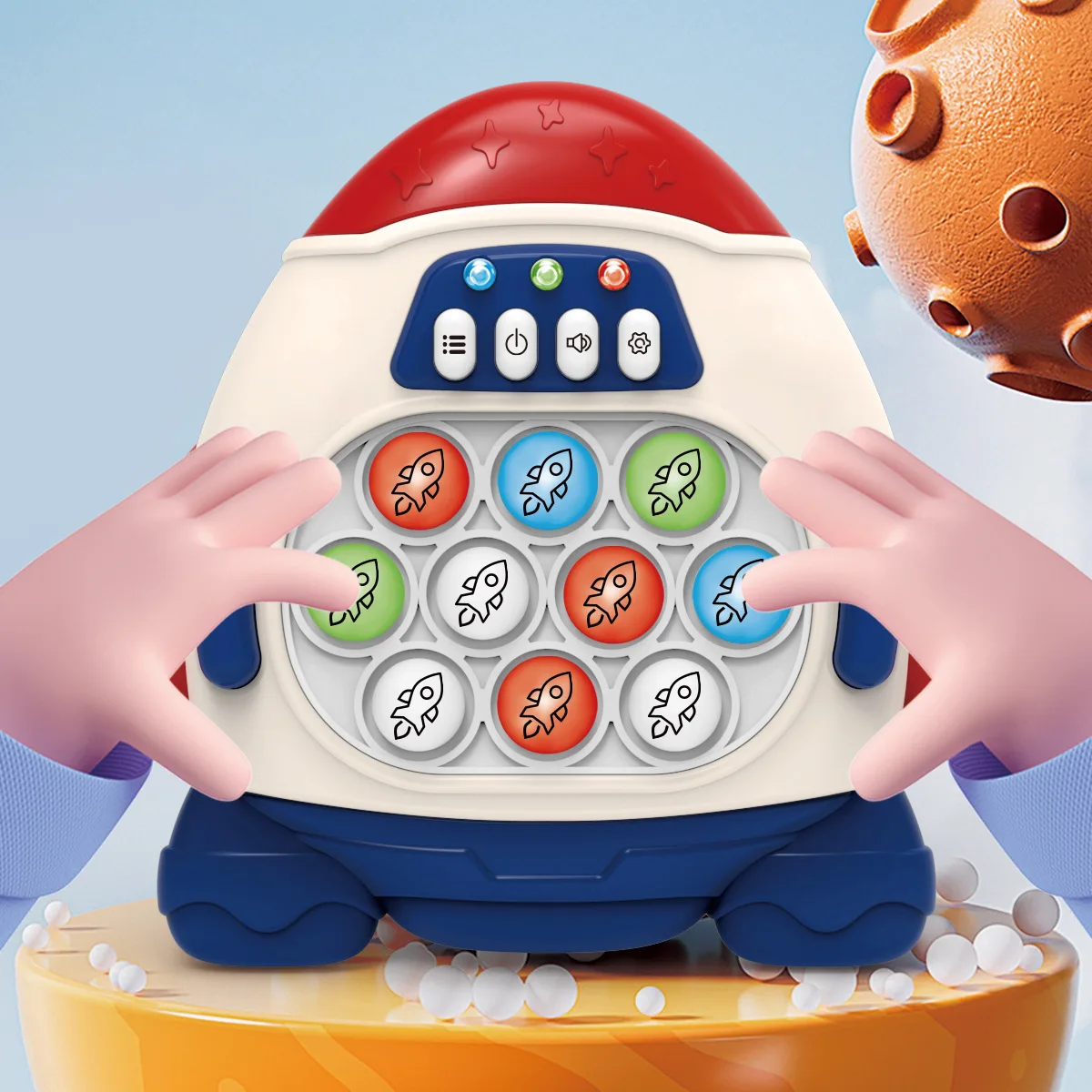 Anti Stress Handheld Fast Quick Push Game Console Toy Bubble Electric Pop Its Electronic Fidget Sensory Toy For Kids