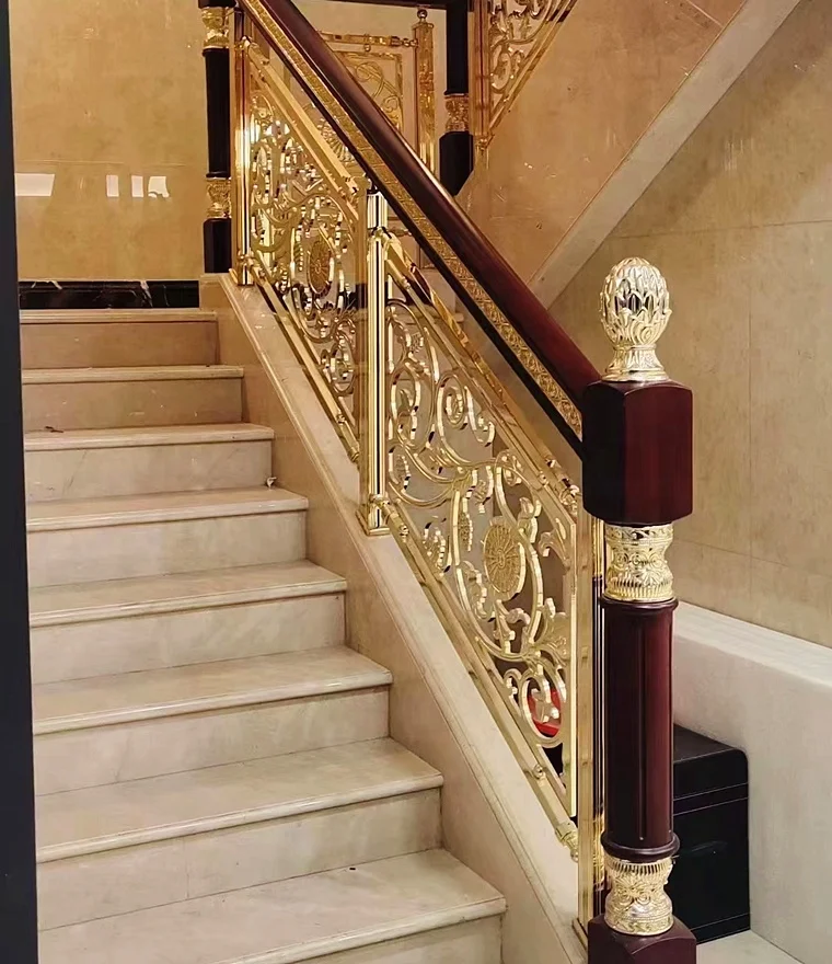 New Hot Selling Modern Stair Railing Stair Handrail Villa Indoor Aluminum Stair Handrail/ Customized Aluminum  Handrail railing