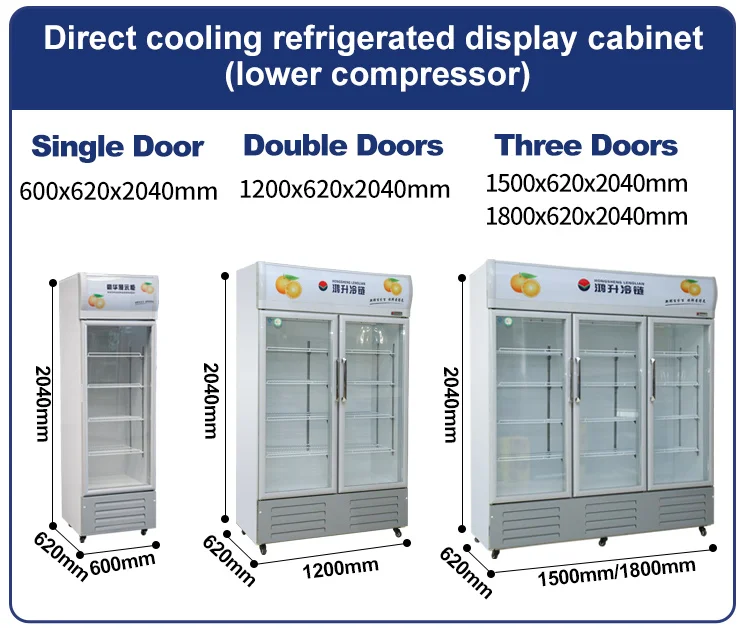 Standard Type single Door copper tube direct Cooling lower compressor Commercial Beverage Refrigerator Drinks Chiller